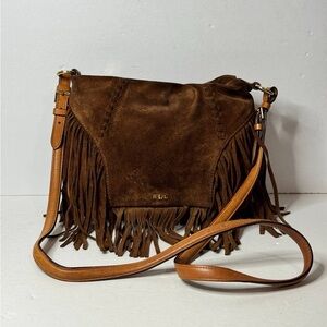 Rare Vintage Lauren Ralph Lauren Suede Fringe Crossbody Bag